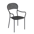 Set van 2 tuinstoelen in ijzer met armleuningen voor bar of restaurant Brienne Aanbieding