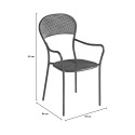 Set van 2 tuinstoelen in ijzer met armleuningen voor bar of restaurant Brienne Kortingen