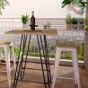Hoge industriële tafel van metaal en hout 60x60 cm Bolt Model