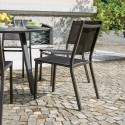 Antracietkleurige aluminium stapelbare stoel voor tuin, bar en restaurant Denali Verkoop