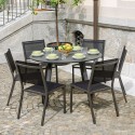 Ronde tuinbijzettafel Ø 120cm modern design antraciet Akron Aanbod