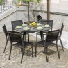 Ronde tuinbijzettafel Ø 120cm modern design antraciet Akron Aanbod