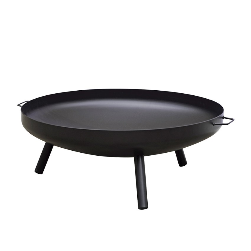 Moderne buitenhaard zwart van ijzer Ø 80x32cm Orlin Aanbieding