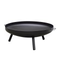 Moderne buitenhaard zwart van ijzer Ø 80x32cm Orlin Aanbieding
