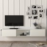 Modern design hangend TV-meubel 180cm 2 deuren 1 open vak Hilary Voorraad