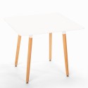 Scandinavisch design vierkante tafel keuken eetkamer hout 80x80cm Wooden Catalogus