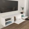 Wit hangend TV-meubel woonkamerkast met 2 deuren 160x30x33cm Dione Voorraad