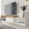 Modern hangend design tv-meubel met 1 deur en plank 180x32x42cm Trella Kosten