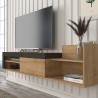 Modern hangend design tv-meubel met 1 deur en plank 180x32x42cm Trella 