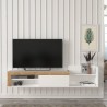 Modern hangend design tv-meubel met 1 deur en plank 180x32x42cm Trella Afmetingen