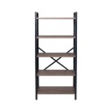 Industriële boekenkast 5 planken hout metaal 62x30x131cm Decker Aanbod