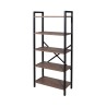 Industriële boekenkast 5 planken hout metaal 62x30x131cm Decker Verkoop