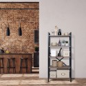 Industriële boekenkast 5 planken hout metaal 62x30x131cm Decker Catalogus