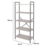Industriële boekenkast 5 planken hout metaal 62x30x131cm Decker Voorraad