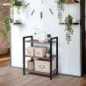 Industriële lage boekenkast 3 planken 62x30x75cm hout metaal Edye Aanbieding