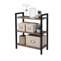 Industriële lage boekenkast 3 planken 62x30x75cm hout metaal Edye Aanbod