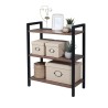 Industriële lage boekenkast 3 planken 62x30x75cm hout metaal Edye Aanbod