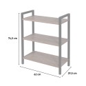 Industriële lage boekenkast 3 planken 62x30x75cm hout metaal Edye Korting