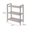 Industriële lage boekenkast 3 planken 62x30x75cm hout metaal Edye Korting