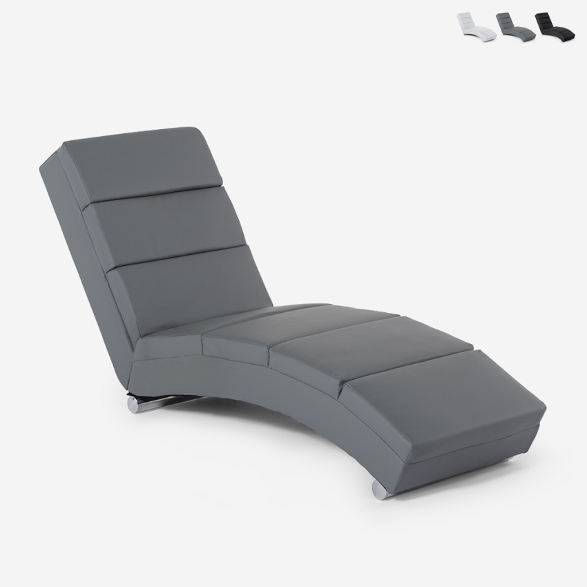 Chaise longue loungestoel in modern gestoffeerd kunstleer Dijon Aanbod Chaise longue loungestoel in modern gestoffeerd kunstleer Dijon Aanbod