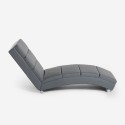Chaise longue loungestoel in modern gestoffeerd kunstleer Dijon 