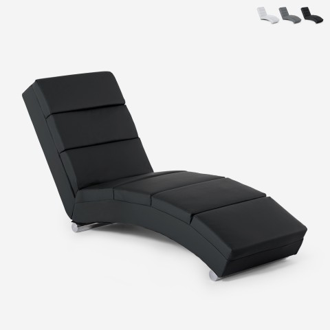 Chaise longue loungestoel in modern gestoffeerd kunstleer Dijon Aanbieding