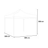 Opvouwbare tuinpaviljoen 3x3 waterdicht PVC doek Versa 