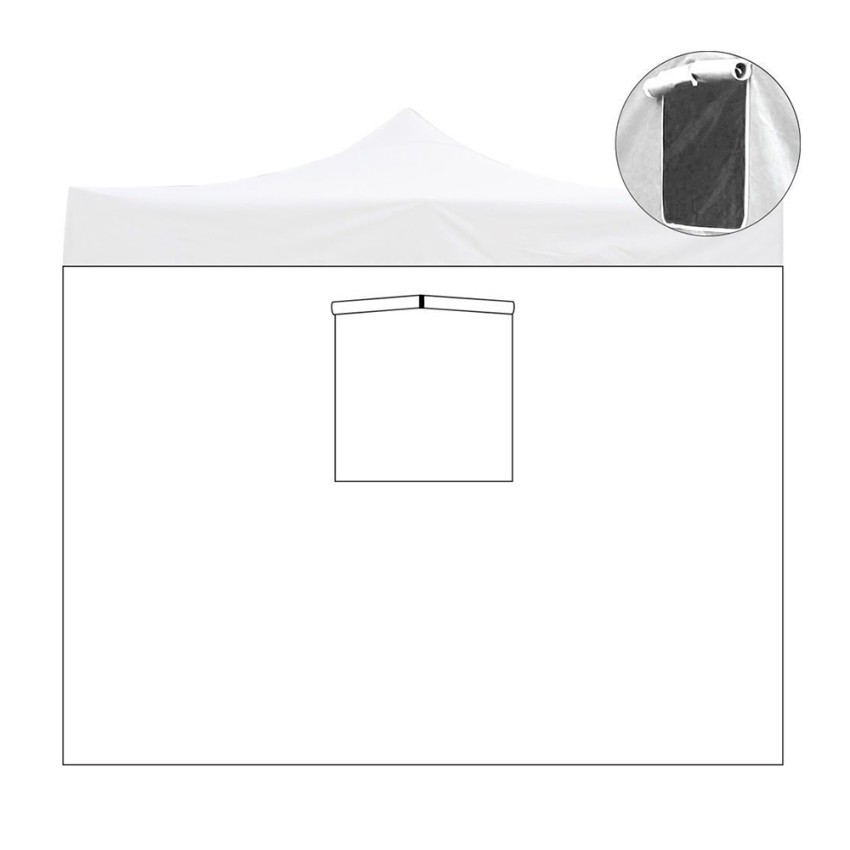 Opvouwbaar zijpaneel voor tuinpaviljoen 2x2 met roldeur en raam Aanbieding