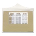 Beige zijwand PVC afdekking voor gazebo 3x3 tuin met raam Aanbieding