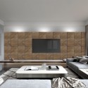 20 x decoratief paneel 58x58cm geluidsabsorberend walnoothout Deco MXN Aanbieding