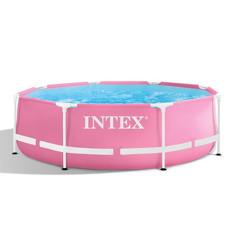 Zwembad bovengronds rond 244x76cm roze Intex Pink Metal Frame 28292 Aanbieding