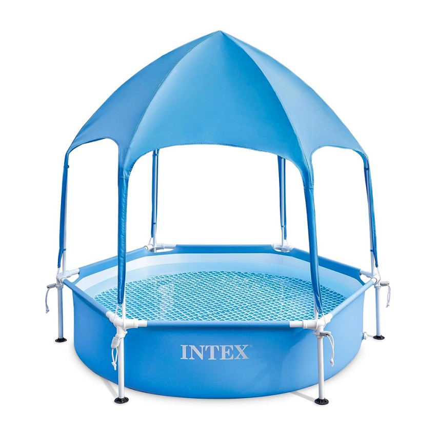 Rond Intex Canopy Metal Frame zwembad met zonneluifel 28209 Aanbieding Rond Intex Canopy Metal Frame zwembad met zonneluifel 28209 Aanbieding