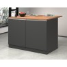 Moderne keuken eiland met 2 deuren houten tafel 125x90x90cm Deer 