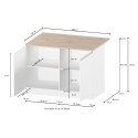 Moderne keuken eiland met 2 deuren houten tafel 125x90x90cm Deer 