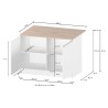 Moderne keuken eiland met 2 deuren houten tafel 125x90x90cm Deer 