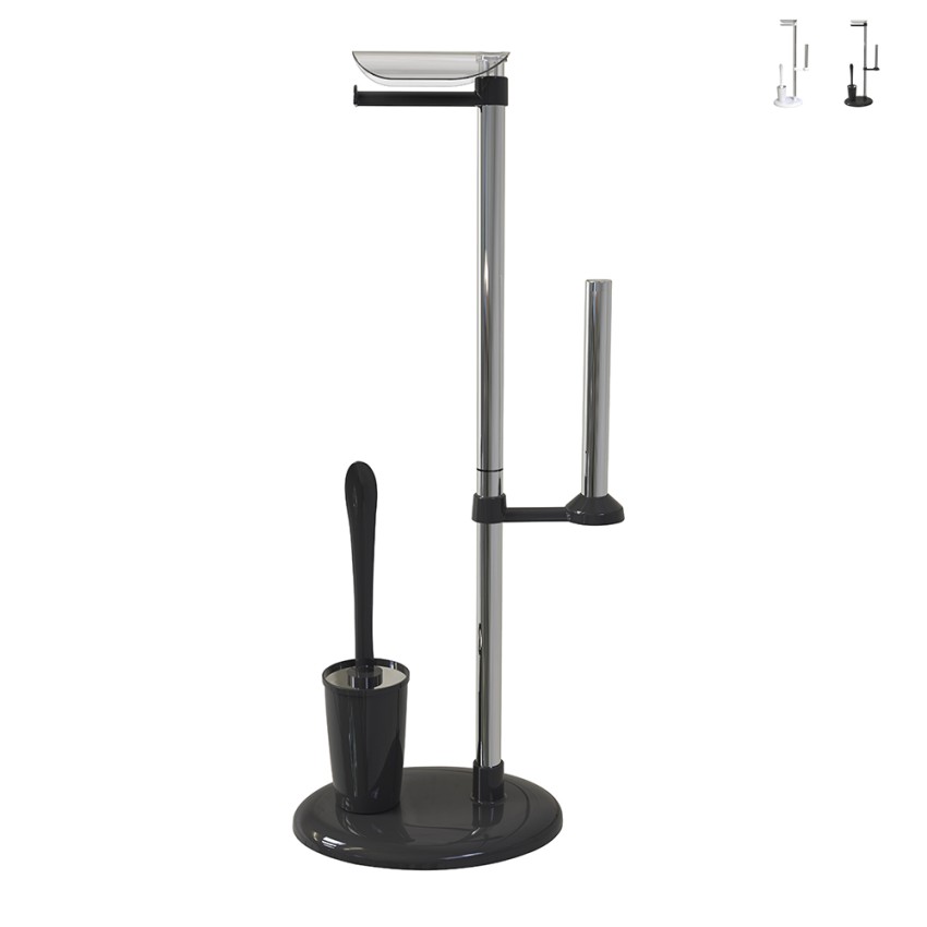 Vrijstaande toiletrolhouder en toiletborstelhouder modern rond Jacky Aanbieding Vrijstaande toiletrolhouder en toiletborstelhouder modern rond Jacky Aanbieding