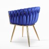 Design fauteuil van fluweel stoel met armleuningen en gouden poten Versailles Aankoop