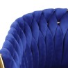 Design fauteuil van fluweel stoel met armleuningen en gouden poten Versailles 