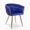 Design fauteuil van fluweel stoel met armleuningen en gouden poten Versailles Karakteristieken