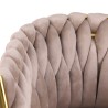 Design fauteuil van fluweel stoel met armleuningen en gouden poten Versailles 
