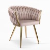 Design fauteuil van fluweel stoel met armleuningen en gouden poten Versailles Prijs