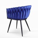 Design fluwelen fauteuil stoel met armleuningen keuken woonkamer Chantilly 