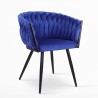 Design fluwelen fauteuil stoel met armleuningen keuken woonkamer Chantilly 