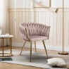 Design fauteuil van fluweel stoel met armleuningen en gouden poten Versailles Keuze
