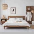 rustiek houten kingsize tweepersoonsbed 180x200 cm met hoofdbord Meryl Aanbieding