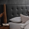 Houten kingsize tweepersoonsbed 180x200 cm met kunstleren hoofdbord Kate Aanbod