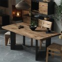 Eettafel in rustiek hout 220x100 cm Kurt Aanbieding