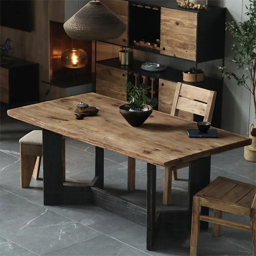 Eettafel in rustiek hout 220x100 cm Kurt Aanbieding Eettafel in rustiek hout 220x100 cm Kurt Aanbieding