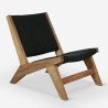 Houten fauteuil stoel met zwarte stoffen zitting Marlon Verkoop