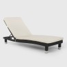 Lounge bed van polyrotan voor strand of tuin met een matras Playa Aanbod